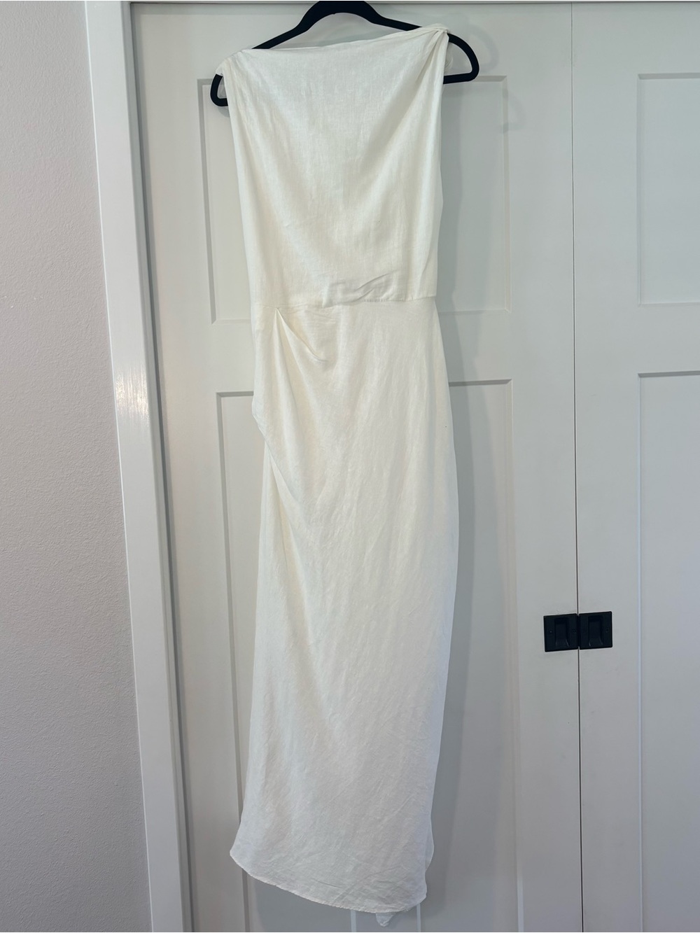 NWT Zara Ivory Draped Maxi Dress - Picture 5 of 6